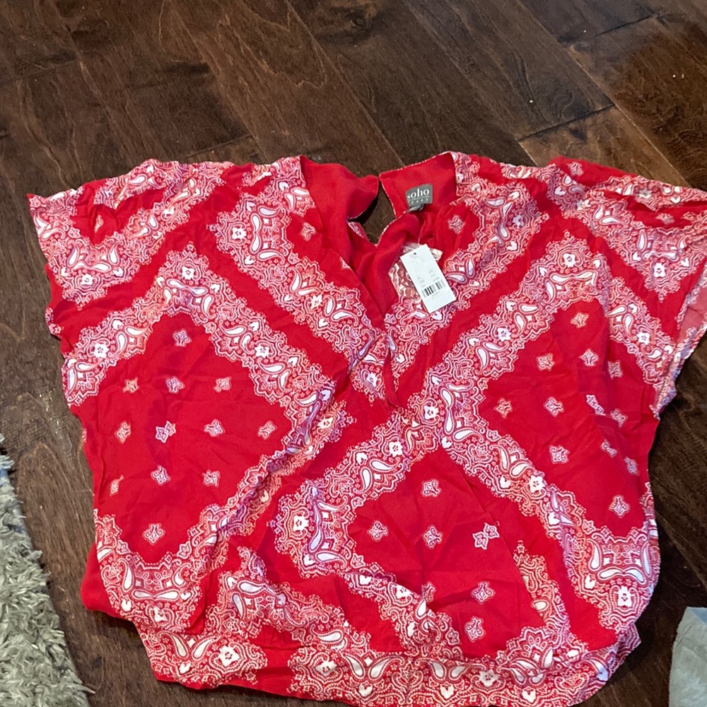 Red Printed Crop Top